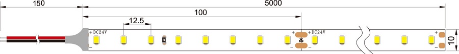 4,8W 220lm/W 90Leds/M